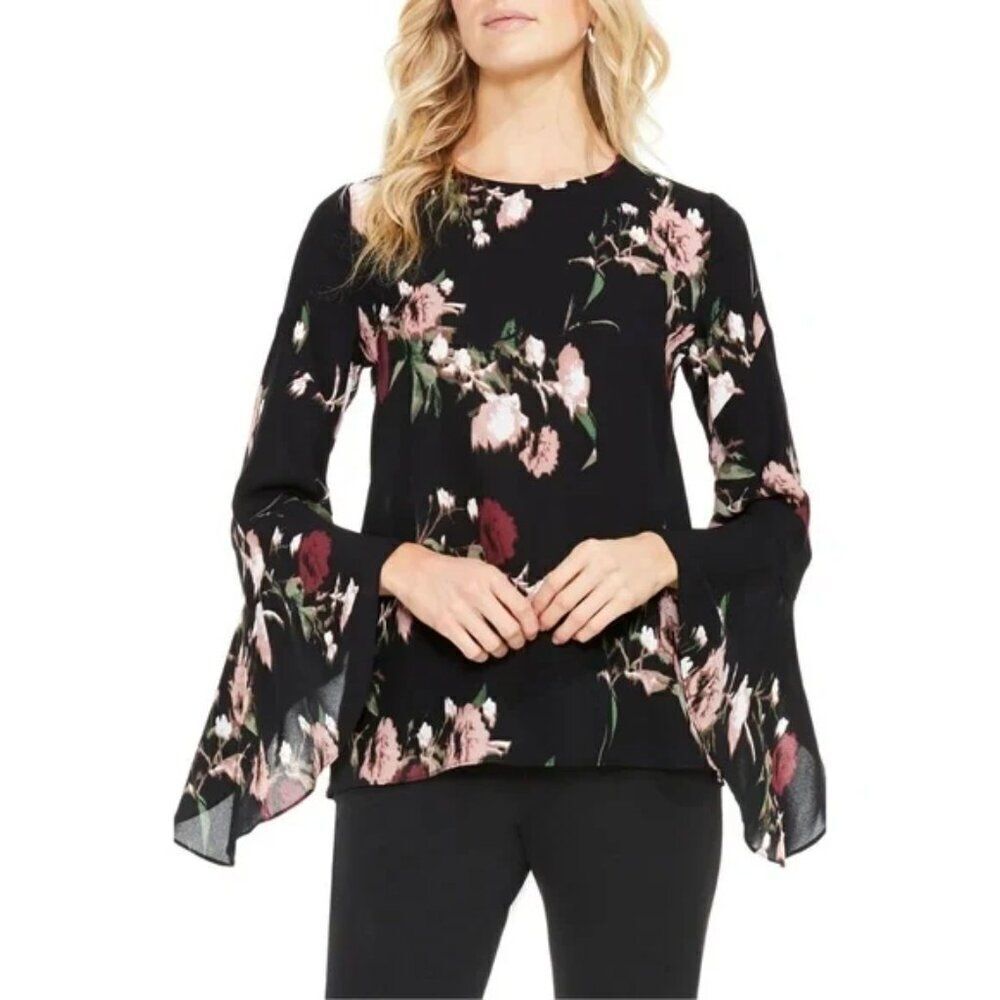 🌹 VINCE CAMUTO 🌹 Floral Bell Sleeve Blouse - [Size Small]